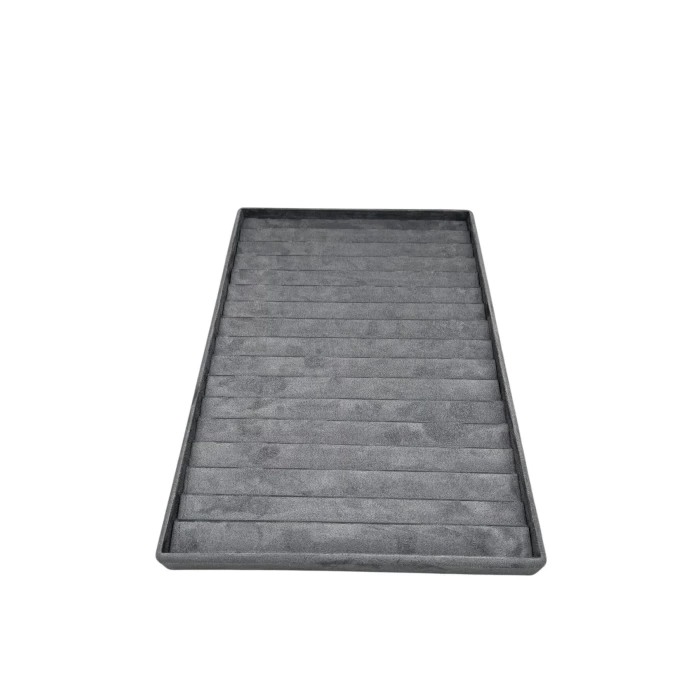 Yerli Üretim Özel Sardunya Kumaş Füme Renk 34/24Cm 14 Adet Kademeli Çekmece İçi Bileklik Tablası