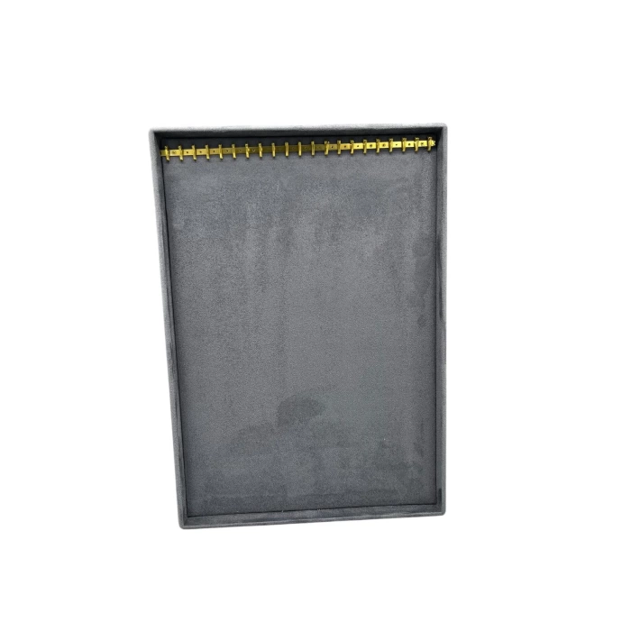 Yerli Üretim Özel Sardunya Kumaş Tırnaklı Füme Renk 34/24 Cm Ayaklı Tesbih-Kolye Takı Standi