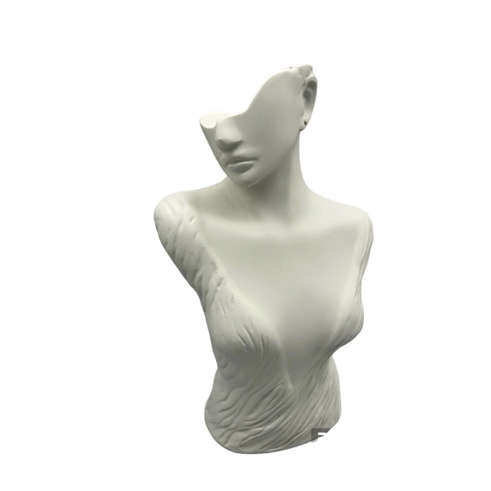 Polyester Malzeme Beyaz Renk 48 / 28 cm Takı Sergileme Mankeni