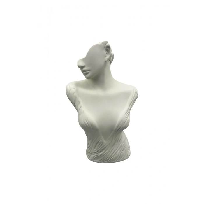 Polyester Malzeme Beyaz Renk 48 / 28 cm Takı Sergileme Mankeni