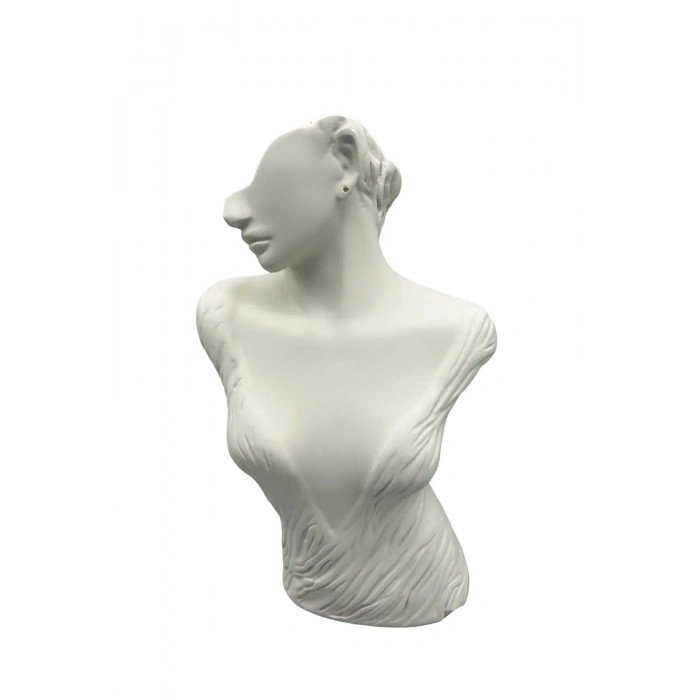 Polyester Malzeme Beyaz Renk 48 / 28 cm Takı Sergileme Mankeni