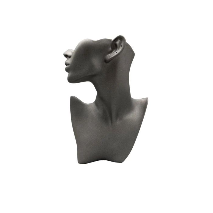 Yerli Üretim Polyester Malzeme Gri Renk 28 / 18 cm Takı Sergileme Mankeni