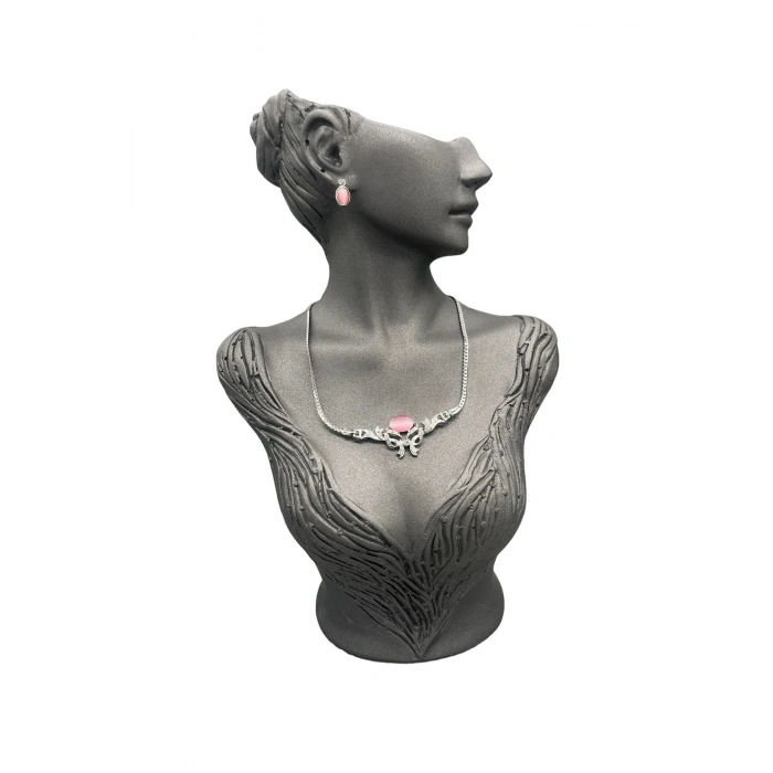 Polyester Malzeme Gri Renk 40 / 25 cm Takı Sergileme Mankeni