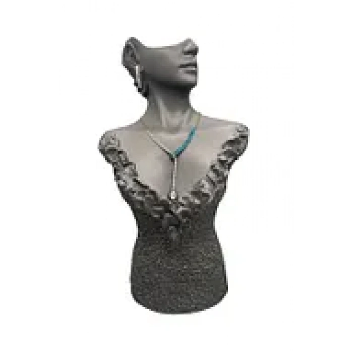 Polyester Malzeme Gri Renk 50 / 28 cm Takı Sergileme Mankeni