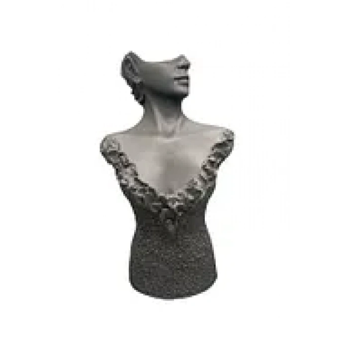 Polyester Malzeme Gri Renk 50 / 28 cm Takı Sergileme Mankeni