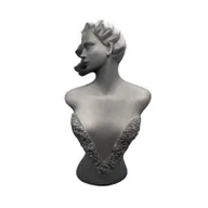 Polyester Malzeme Gri Renk 50 / 28 cm Takı Sergileme Mankeni