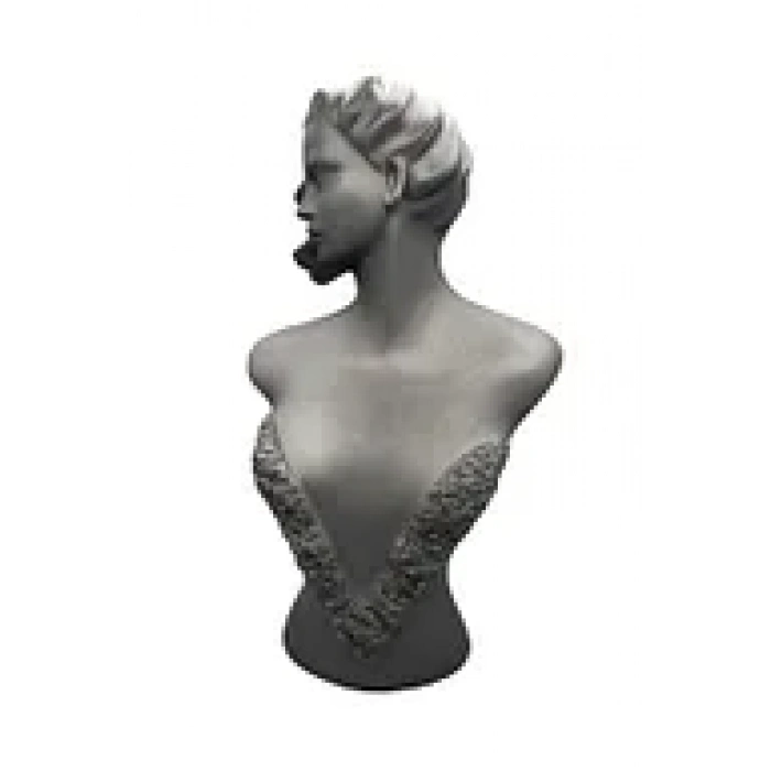 Polyester Malzeme Gri Renk 50 / 28 cm Takı Sergileme Mankeni