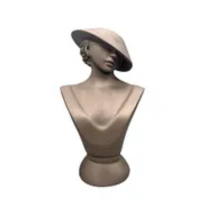 Polyester Malzeme Kahve Renk 45 / 28 cm Takı Sergileme Mankeni