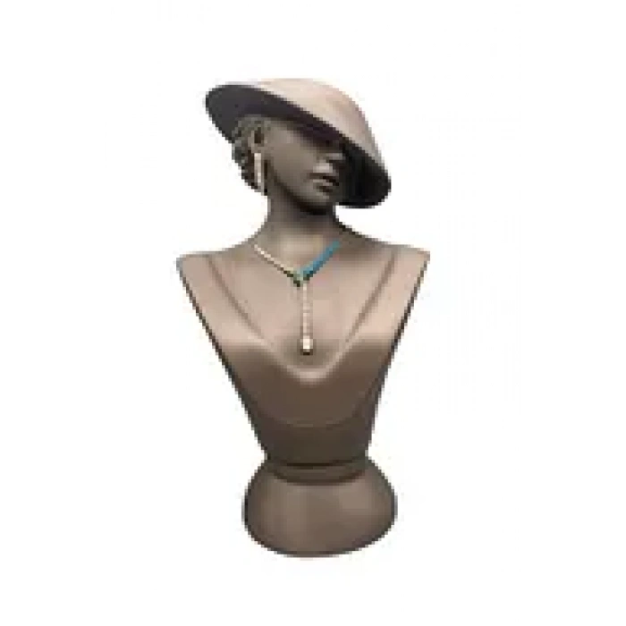 Polyester Malzeme Kahve Renk 45 / 28 cm Takı Sergileme Mankeni