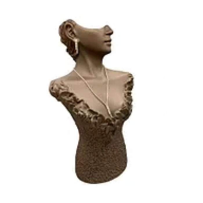 Polyester Malzeme Kahve Renk 50 / 28 cm Takı Sergileme Mankeni