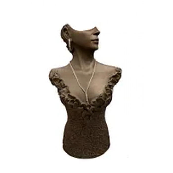 Polyester Malzeme Kahve Renk 50 / 28 cm Takı Sergileme Mankeni