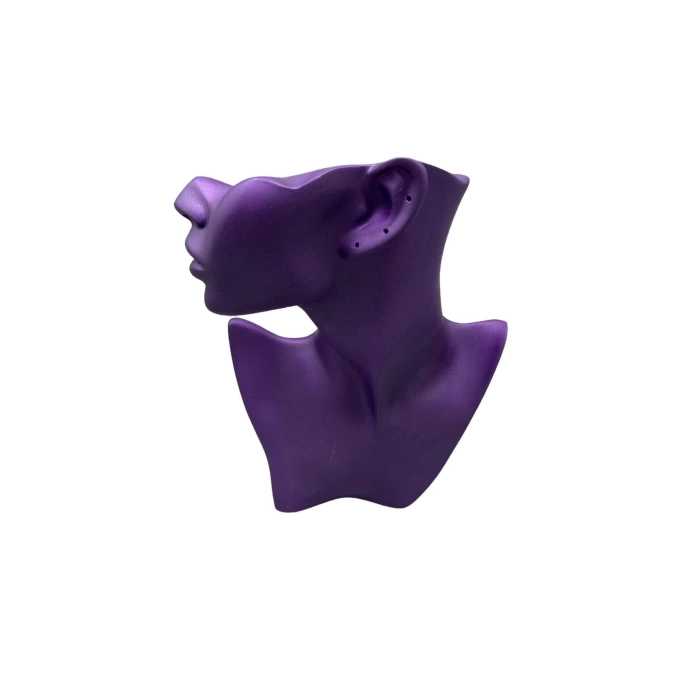 Yerli Üretim Polyester Malzeme Mor Renk 28 / 18 cm Takı Sergileme Mankeni