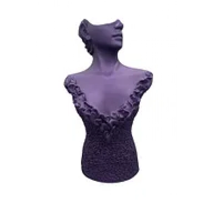 Polyester Malzeme Mor Renk 50 / 28 cm Takı Sergileme Mankeni