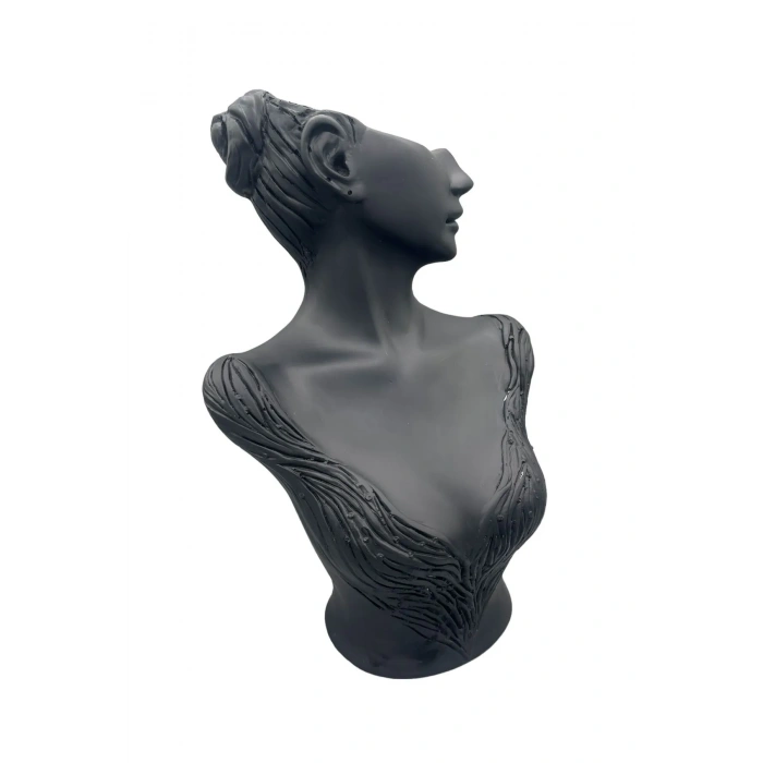 Polyester Malzeme Siyah Renk 40 / 25 cm Takı Sergileme Mankeni