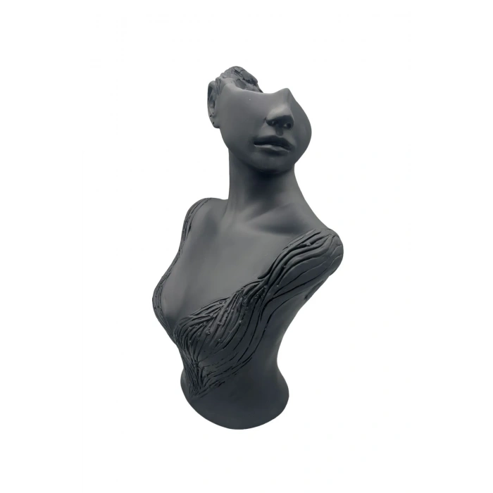 Polyester Malzeme Siyah Renk 40 / 25 cm Takı Sergileme Mankeni