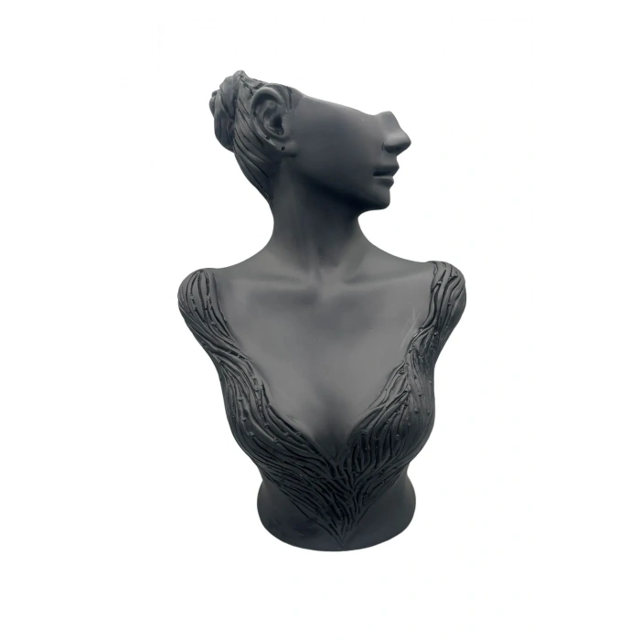 Polyester Malzeme Siyah Renk 40 / 25 cm Takı Sergileme Mankeni