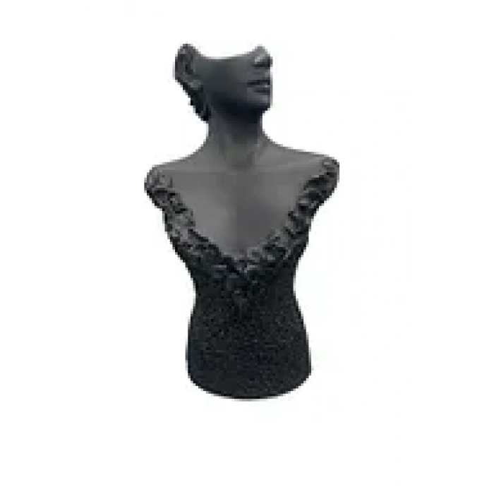 Polyester Malzeme Siyah Renk 50 / 28 cm Takı Sergileme Mankeni