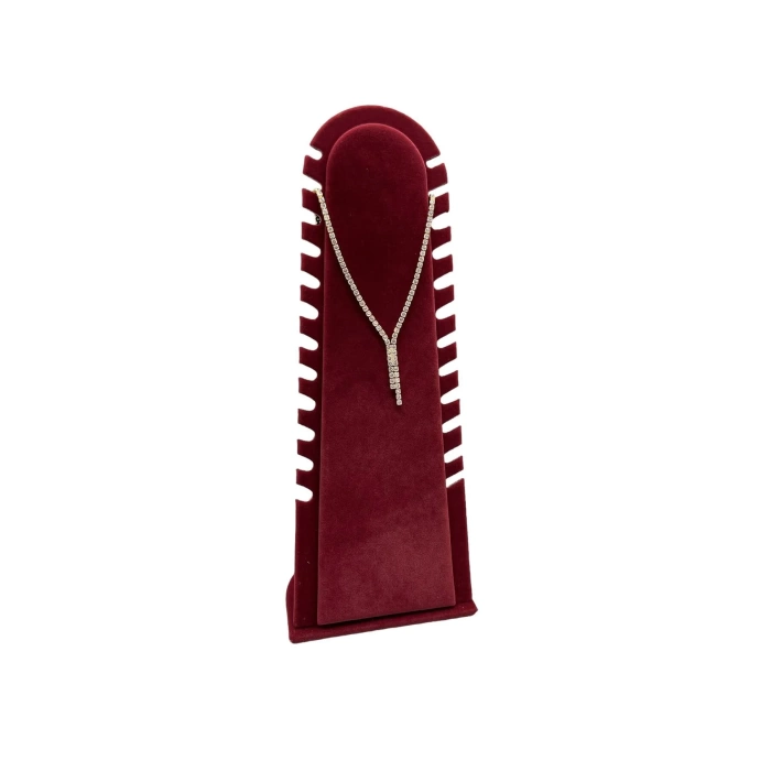 Yerli Üretim Riyad Model Süet Kumaş Bordo Renk 31/11 Cm Ayaklı Kolye-halhal Sergileme Standı