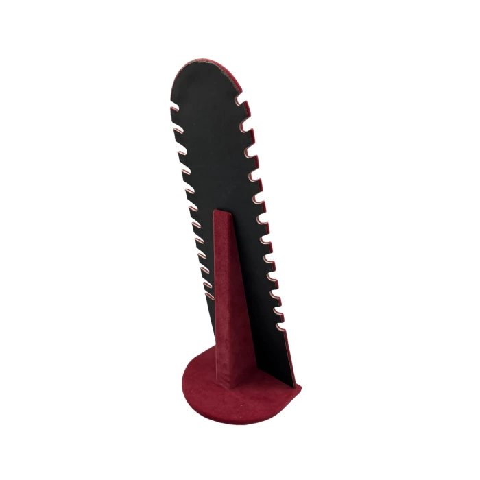 Yerli Üretim Riyad Model Süet Kumaş Bordo Renk 31/11 Cm Ayaklı Kolye-halhal Sergileme Standı