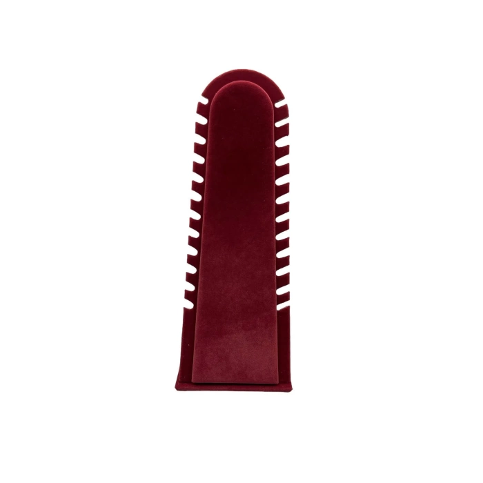 Yerli Üretim Riyad Model Süet Kumaş Bordo Renk 31/11 Cm Ayaklı Kolye-halhal Sergileme Standı