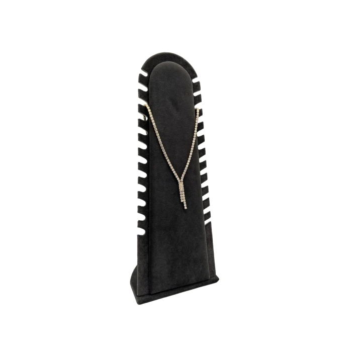 Yerli Üretim Riyad Model Süet Kumaş Füme Renk 31/11 Cm Ayaklı Kolye-halhal Sergileme Standı