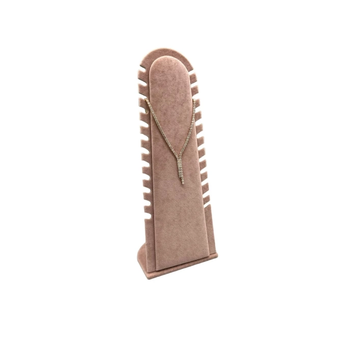 Yerli Üretim Riyad Model Süet Kumaş Gül Kurusu Renk 31/11 Cm Ayaklı Kolye-halhal Sergileme Standı