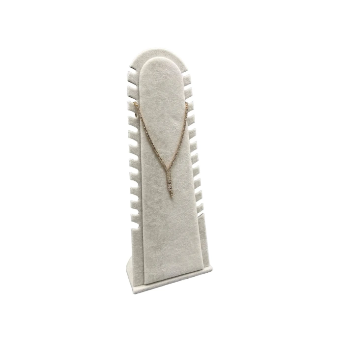 Yerli Üretim Riyad Model Süet Kumaş Krem Renk 31/11 Cm Ayaklı Kolye-halhal Sergileme Standı