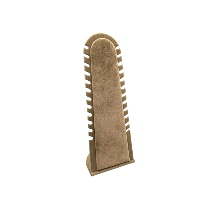 Yerli Üretim Riyad Model Süet Kumaş Sütlü Kahve Renk 31/11 Cm Ayaklı Kolye-halhal Sergileme Standı