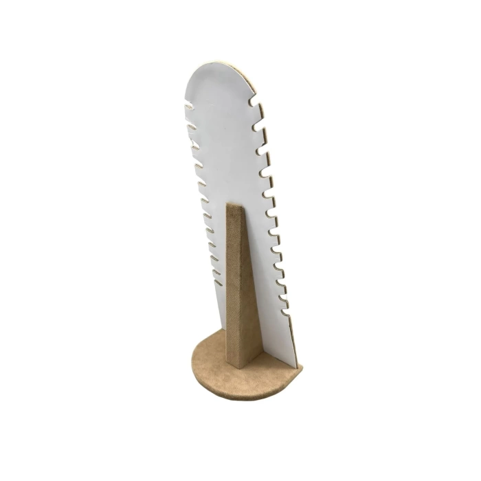 Yerli Üretim Riyad Model Süet Kumaş Sütlü Kahve Renk 31/11 Cm Ayaklı Kolye-halhal Sergileme Standı
