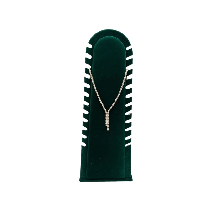 Yerli Üretim Riyad Model Süet Kumaş Yeşil Renk 31/11 Cm Ayaklı Kolye-halhal Sergileme Standı