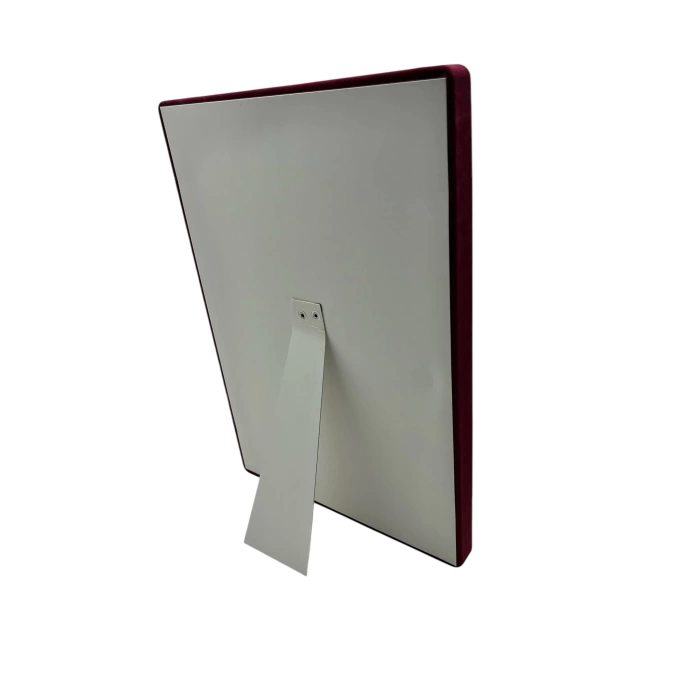 Yerli Üretim Roma Model Dikine Süet Kumaş Bordo 34-24 Cm Ayaklı Üçlü Set Tabla Stand