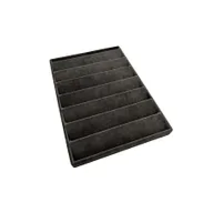 Yerli Üretim Saray Bosna Model Süet Kumaş Füme Renk 34/24 Cm Kademeli Çekmece Içi Küpe Standı
