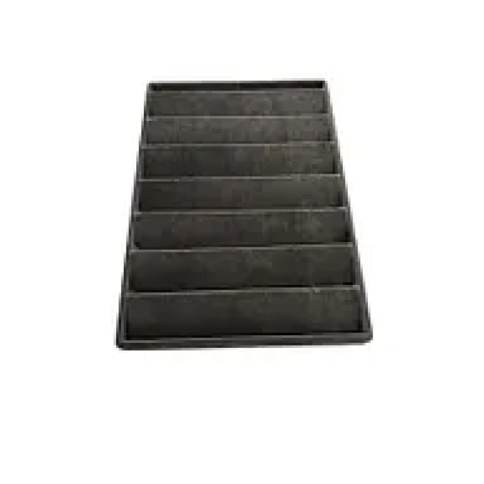 Yerli Üretim Saray Bosna Model Süet Kumaş Füme Renk 34/24 Cm Kademeli Çekmece Içi Küpe Standı