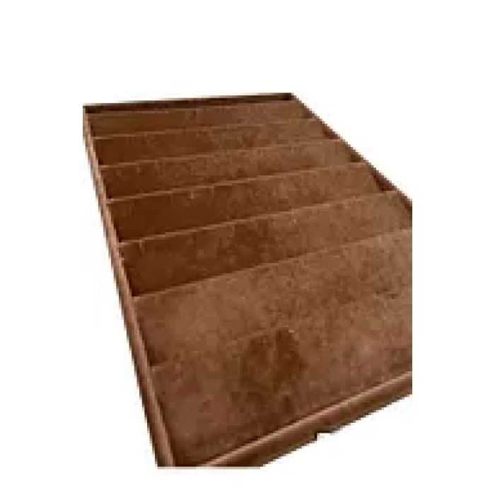 Yerli Üretim Saray Bosna Model Süet Kumaş Kahve Renk 34/24 Cm Kademeli Çekmece Içi Küpe Standı