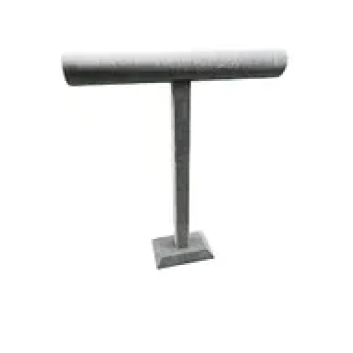 Yerli Üretim Süet Kaplama Gri Renk Uzun 48/41 cm Kolye -Tesbih Sergileme Standı