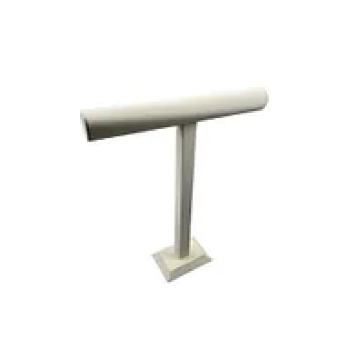 Yerli Üretim Süet Kaplama Krem Renk Uzun 48/41cm Kolye -Tesbih Sergileme Standı