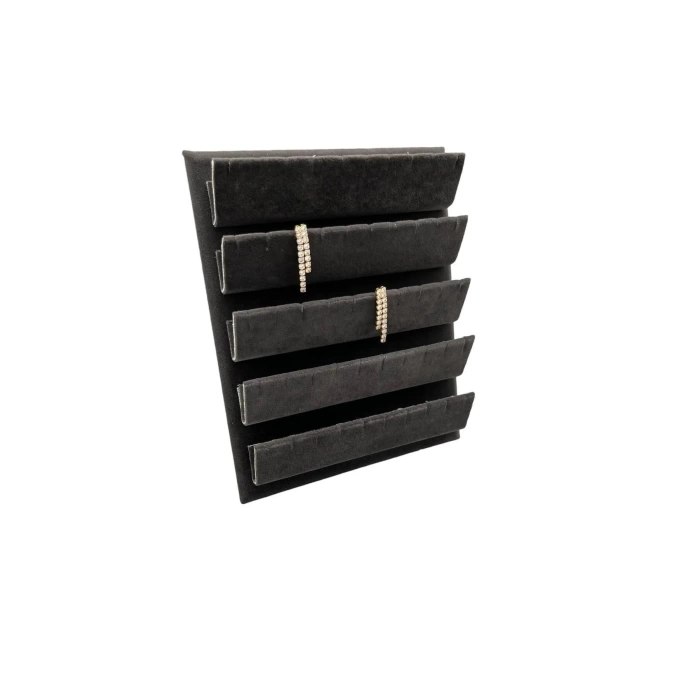 Yerli Üretim Süet Kumaş 20/16 Cm Füme Renk Ayaklı Küpe Standı
