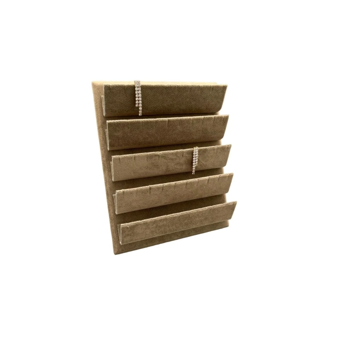 Yerli Üretim Süet Kumaş 20/16 Cm Sütlü Kahve Renk Ayaklı Küpe Standı