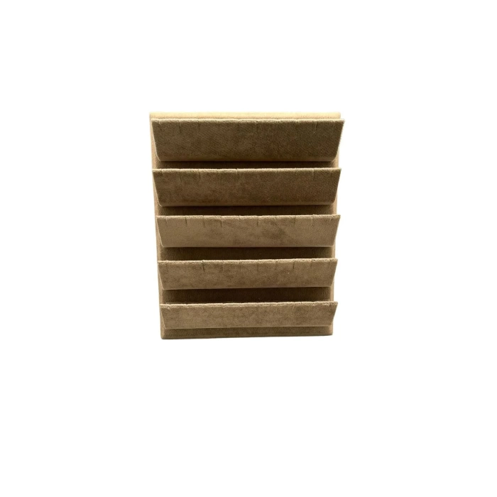 Yerli Üretim Süet Kumaş 20/16 Cm Sütlü Kahve Renk Ayaklı Küpe Standı