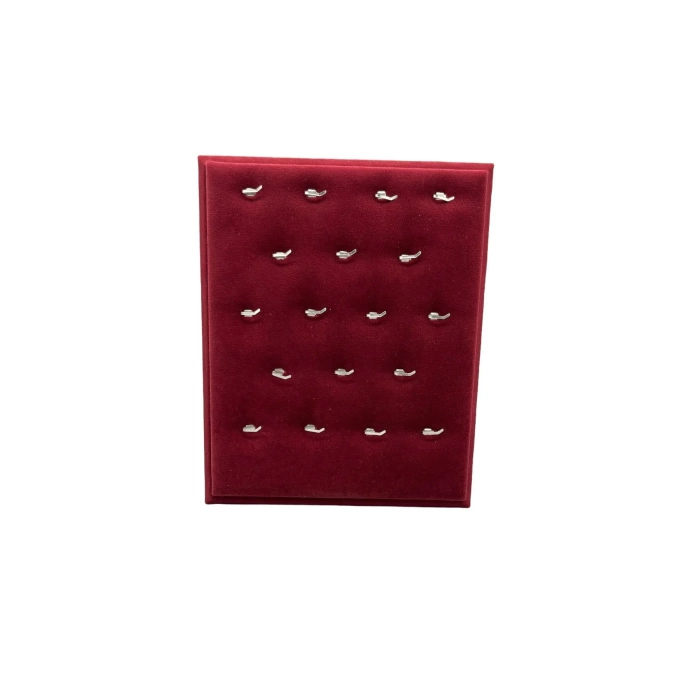 Yerli Üretim Süet Kumaş Bordo Renk 20/16 Cm Ayaklı Kolye Sergileme Standı
