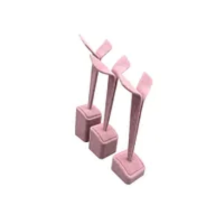 Yerli Üretim Süet Kumaş Çoklu Pembe Renk 20/17/15 Cm Küpe Sergileme Aksesuar