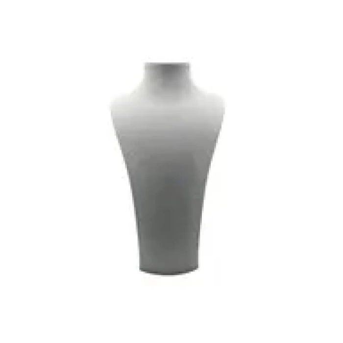 Yerli Üretim Süet Kumaş Elisia Manken Gri Renk 40/ 20 Cm Kolye Gerdanlık Takı Sergileme Mankeni