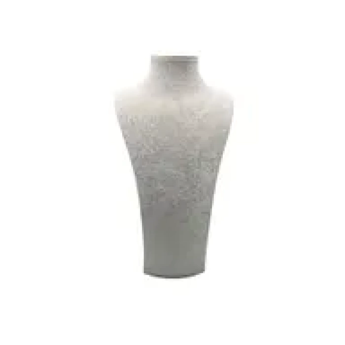 Yerli Üretim Süet Kumaş Elisia Manken Krem Renk 40/20 Cm Kolye Gerdanlık Takı Sergileme Mankeni