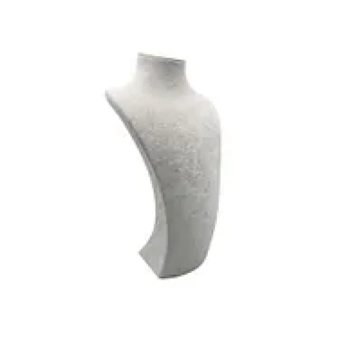 Yerli Üretim Süet Kumaş Elisia Manken Krem Renk 40/20 Cm Kolye Gerdanlık Takı Sergileme Mankeni