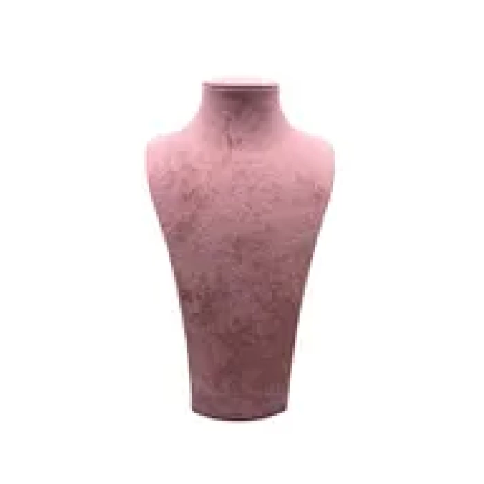 Yerli Üretim Süet Kumaş Elisia Manken Pembe Renk 25/12 Cm Kolye Gerdanlık Takı Sergileme Mankeni