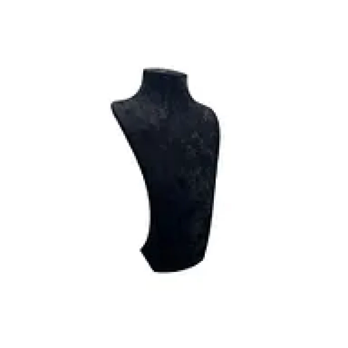Yerli Üretim Süet Kumaş Elisia Manken Siyah Renk 25/12 Cm Kolye Gerdanlık Takı Sergileme Mankeni