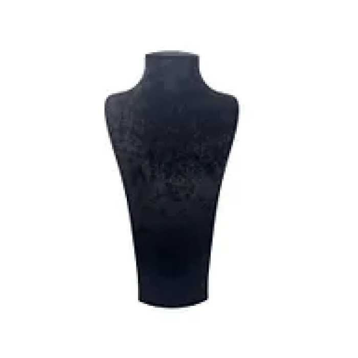 Yerli Üretim Süet Kumaş Elisia Manken Siyah Renk 40/20 Cm Kolye Gerdanlık Takı Sergileme Mankeni