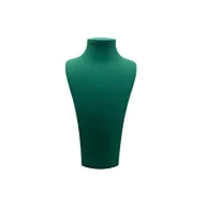 Yerli Üretim Süet Kumaş Elisia Manken Yeşil Renk 25/12 Cm Kolye Gerdanlık Takı Sergileme Mankeni