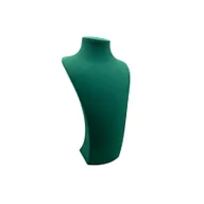 Yerli Üretim Süet Kumaş Elisia Manken Yeşil Renk 25/12 Cm Kolye Gerdanlık Takı Sergileme Mankeni