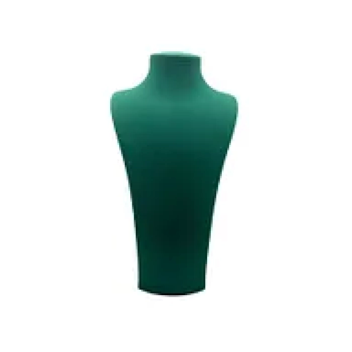 Yerli Üretim Süet Kumaş Elisia Manken Yeşil Renk 40/20 Cm Kolye Gerdanlık Takı Sergileme Mankeni